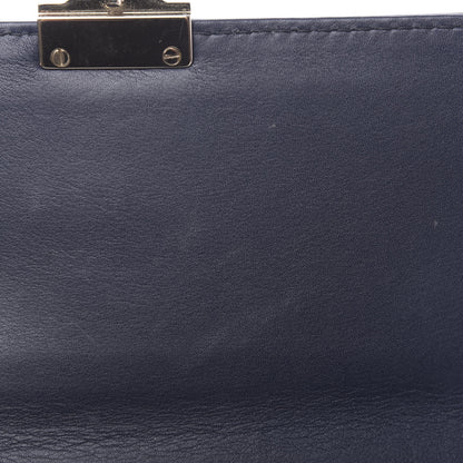 Valentino Garavani Vitello Medium Glam Lock Rockstud Flap Marine 8 of 12