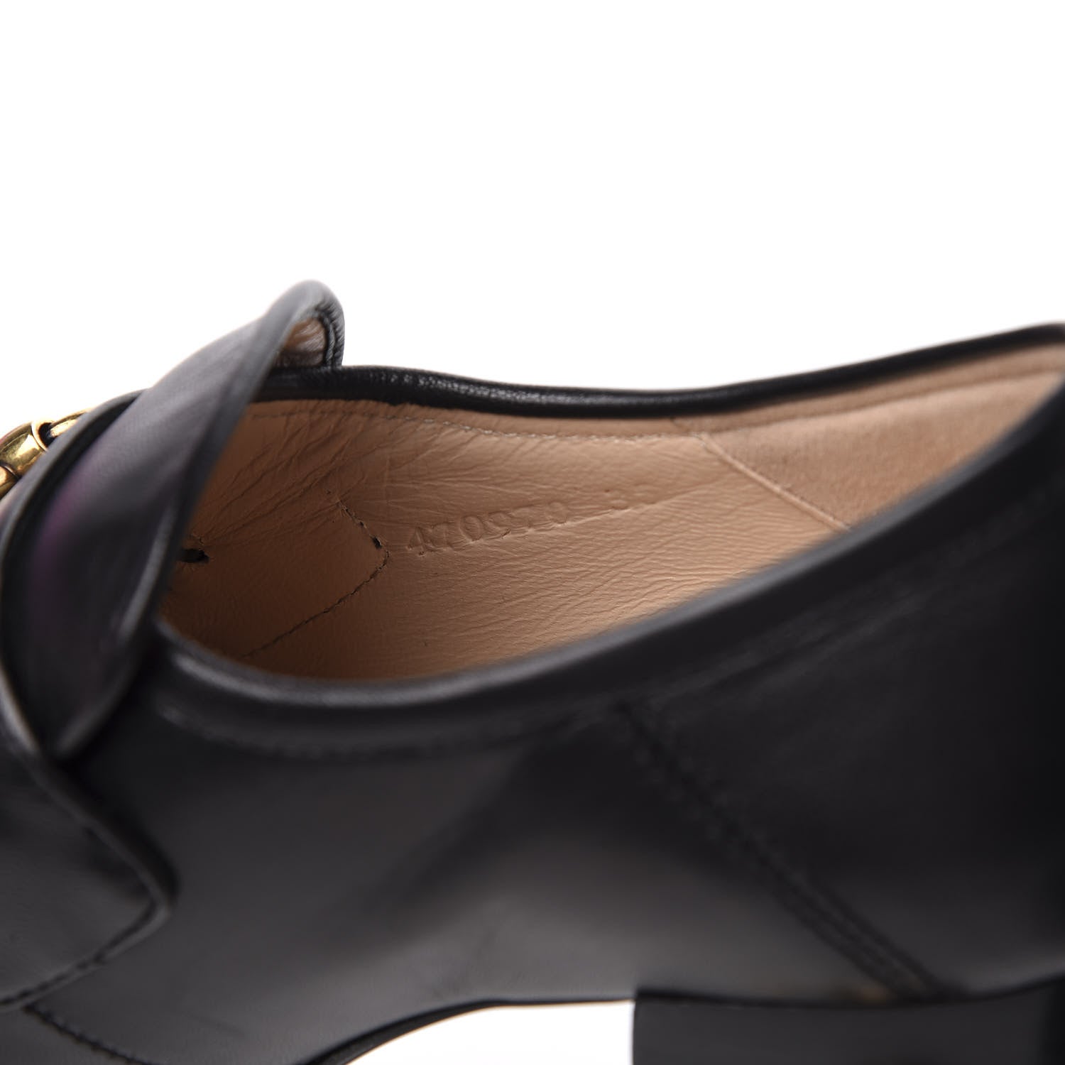 Gucci Malaga Kid Pearl Studded Vegas Platform Loafers 35 Black 10 of 11