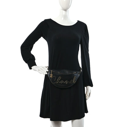 Chanel Calfskin Chain 20s Signe Waist Bag Black 2 of 11