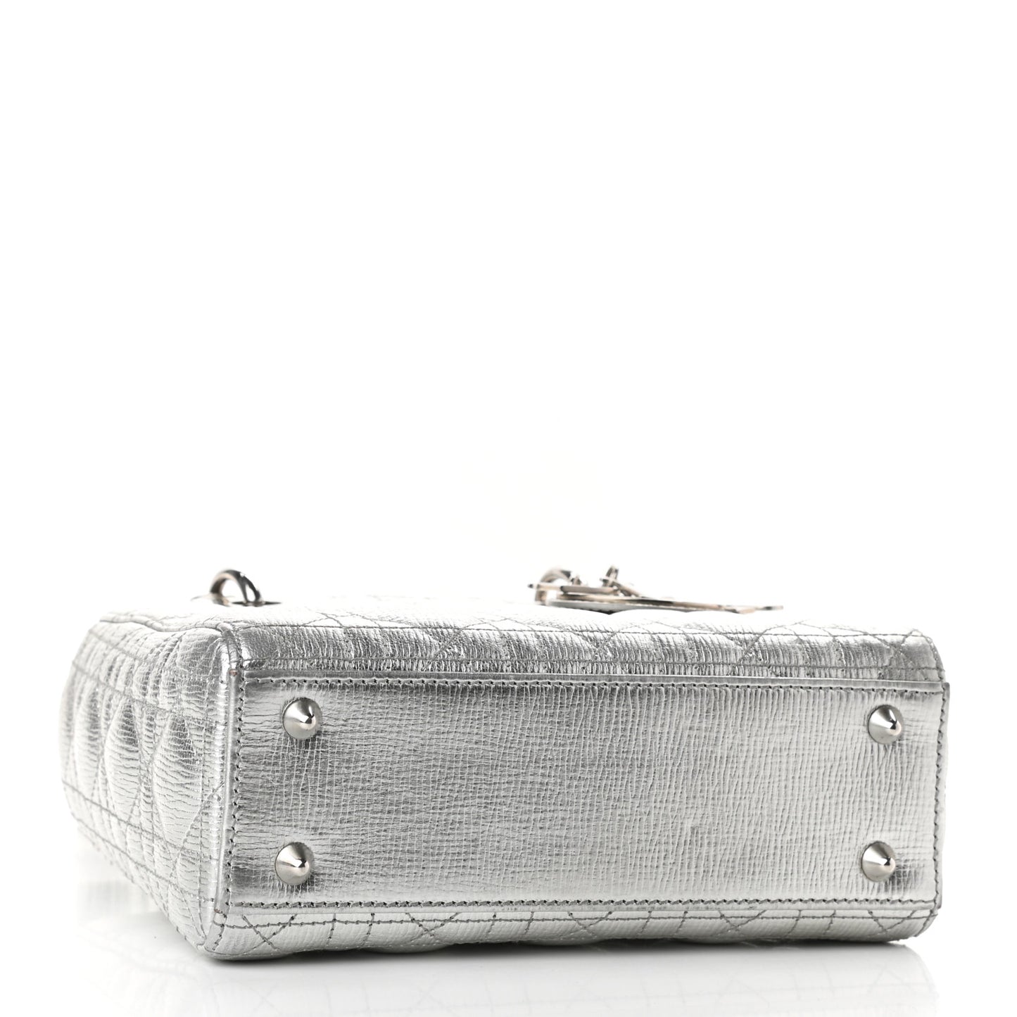 Metallic Grained Calfskin Cannage My ABCDior Lady Dior Silver