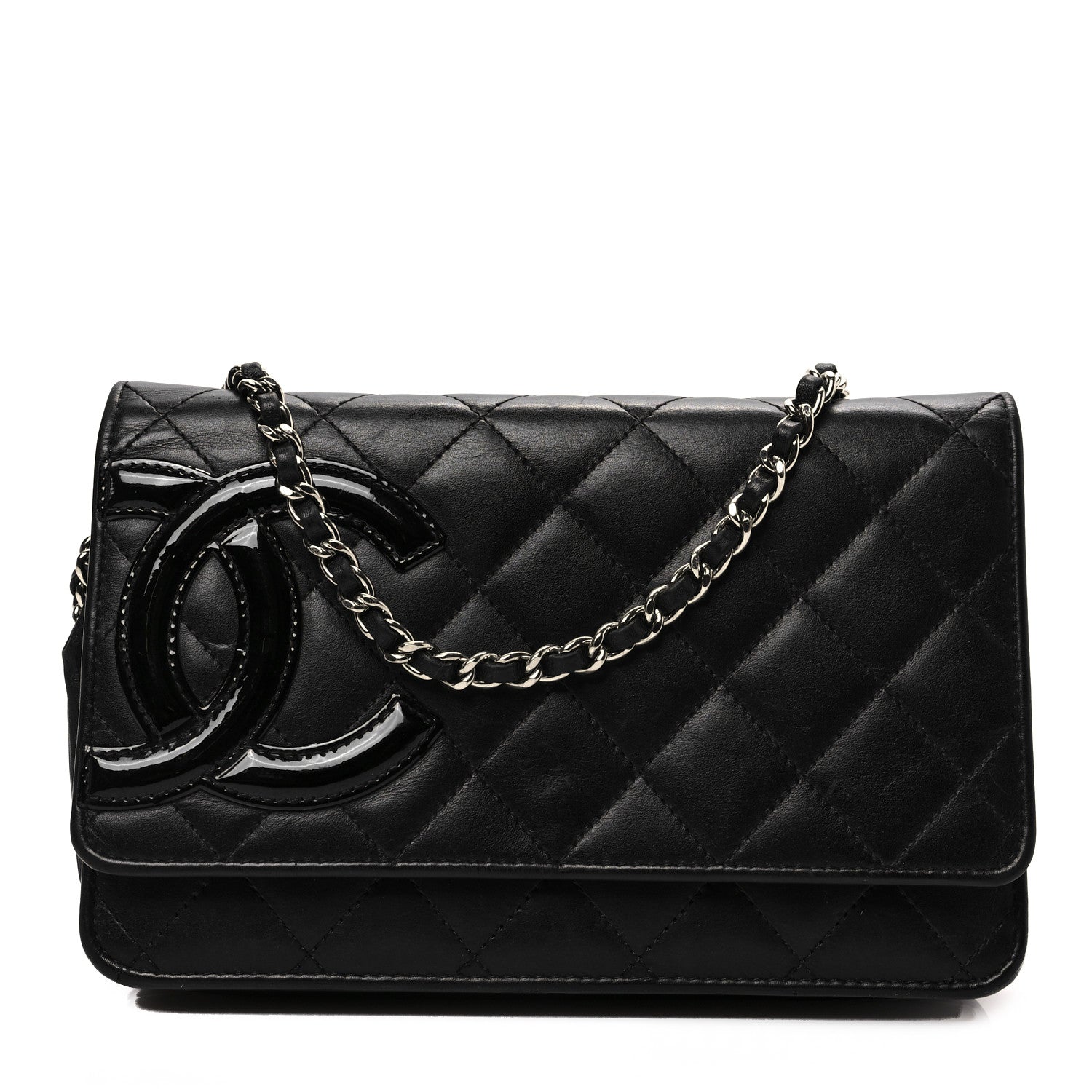 Chanel Calfskin Quilted Cambon Wallet On Chain WOC Black 1 of 9