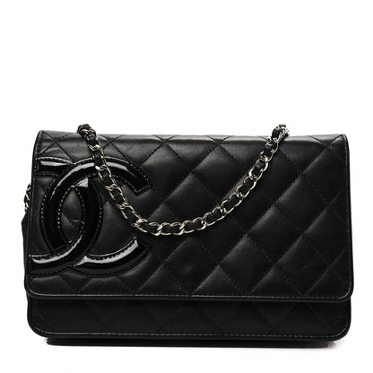 Chanel Calfskin Quilted Cambon Wallet On Chain WOC Black 1 of 9