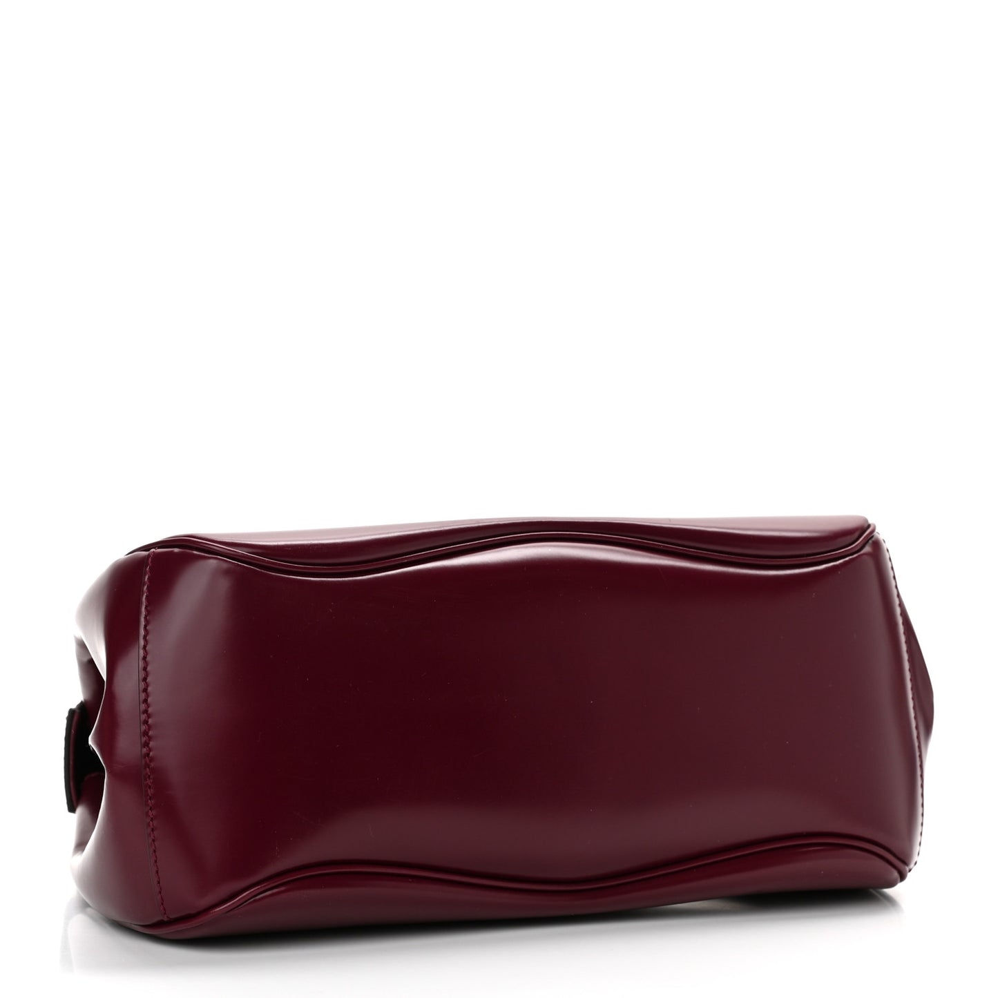 Regent Calfskin Bamboo Medium Lady Lock Top Handle Bag Purple Wine
