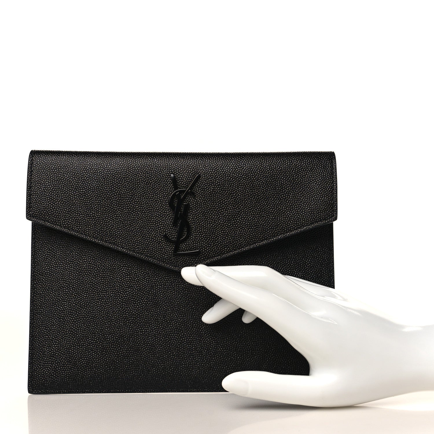 Saint Laurent Grain De Poudre Uptown Baby Pouch Black 2 of 6