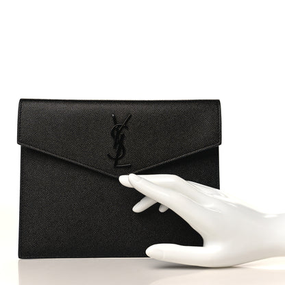 Saint Laurent Grain De Poudre Uptown Baby Pouch Black 2 of 6