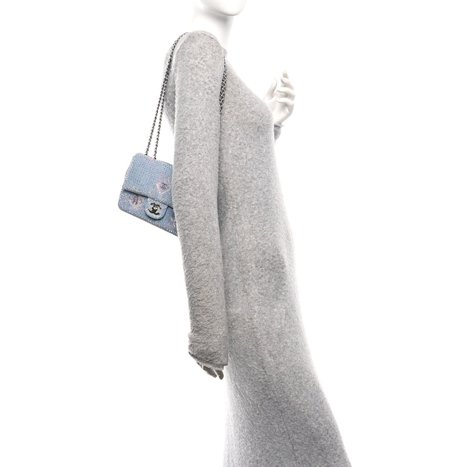 Chanel Denim Strass Evening Flap Bag Blue 2 of 11