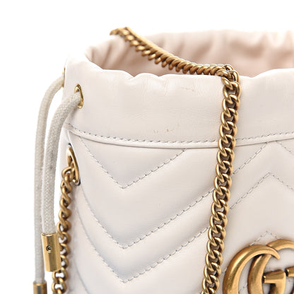 Gucci Calfskin Matelasse Mini GG Marmont 2.0 Bucket Bag White 11 of 11