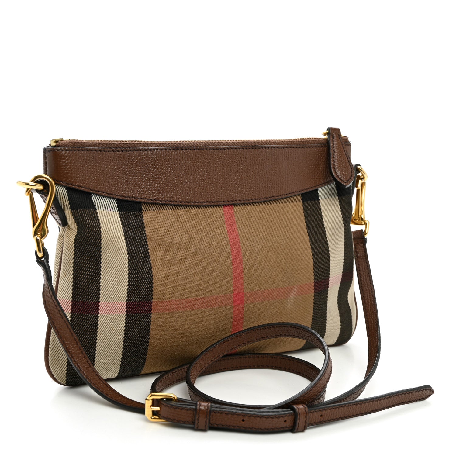 Burberry House Check Derby Peyton Crossbody Clutch Bag Tan 3 of 11