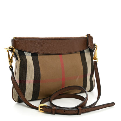 Burberry House Check Derby Peyton Crossbody Clutch Bag Tan 3 of 11
