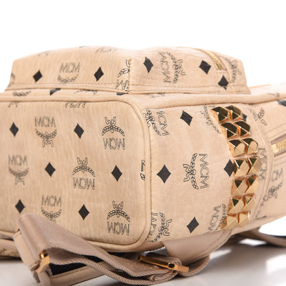 MCM Visetos Mini Side Stud Stark Backpack Beige 7 of 9