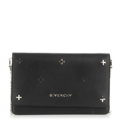Givenchy Calfskin Cross Embellished Pandora Chain Wallet Black 1 of 6