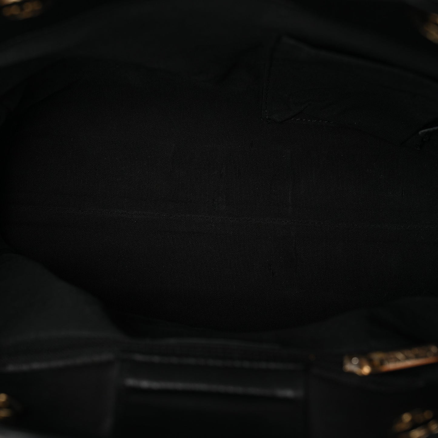 Calfskin Chevron Quilted Statement Shopping Tote Black