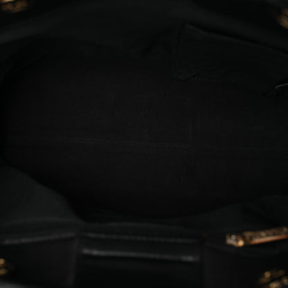 Chanel Calfskin Chevron Quilted Statement Shopping Tote Black 5 of 11