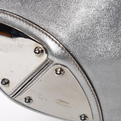 Gucci Metallic Calfskin Large Indy Top Handle Hobo Silver 13 of 14