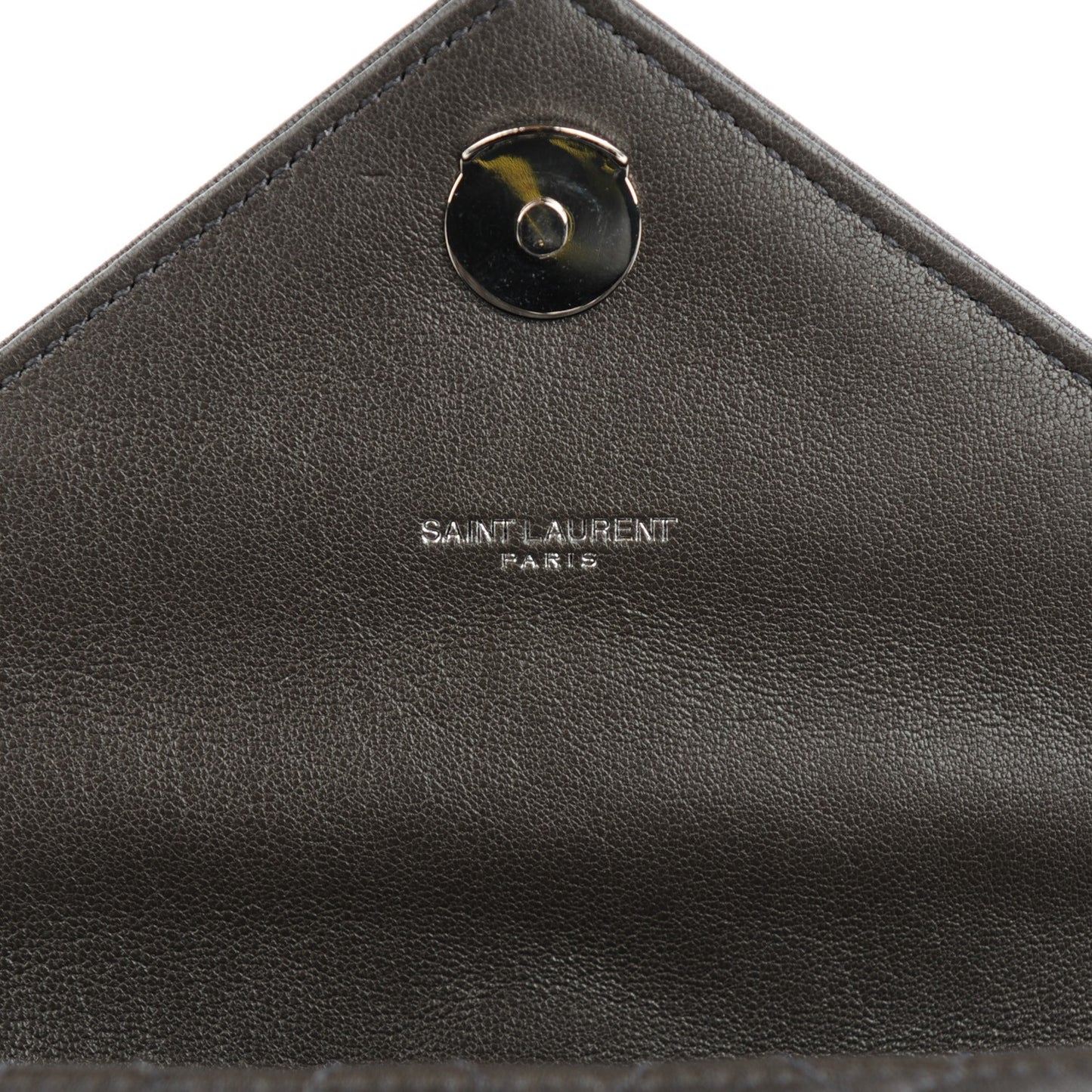 Sheepskin Tri-Quilt Monogram Medium College Bag Dark Grey