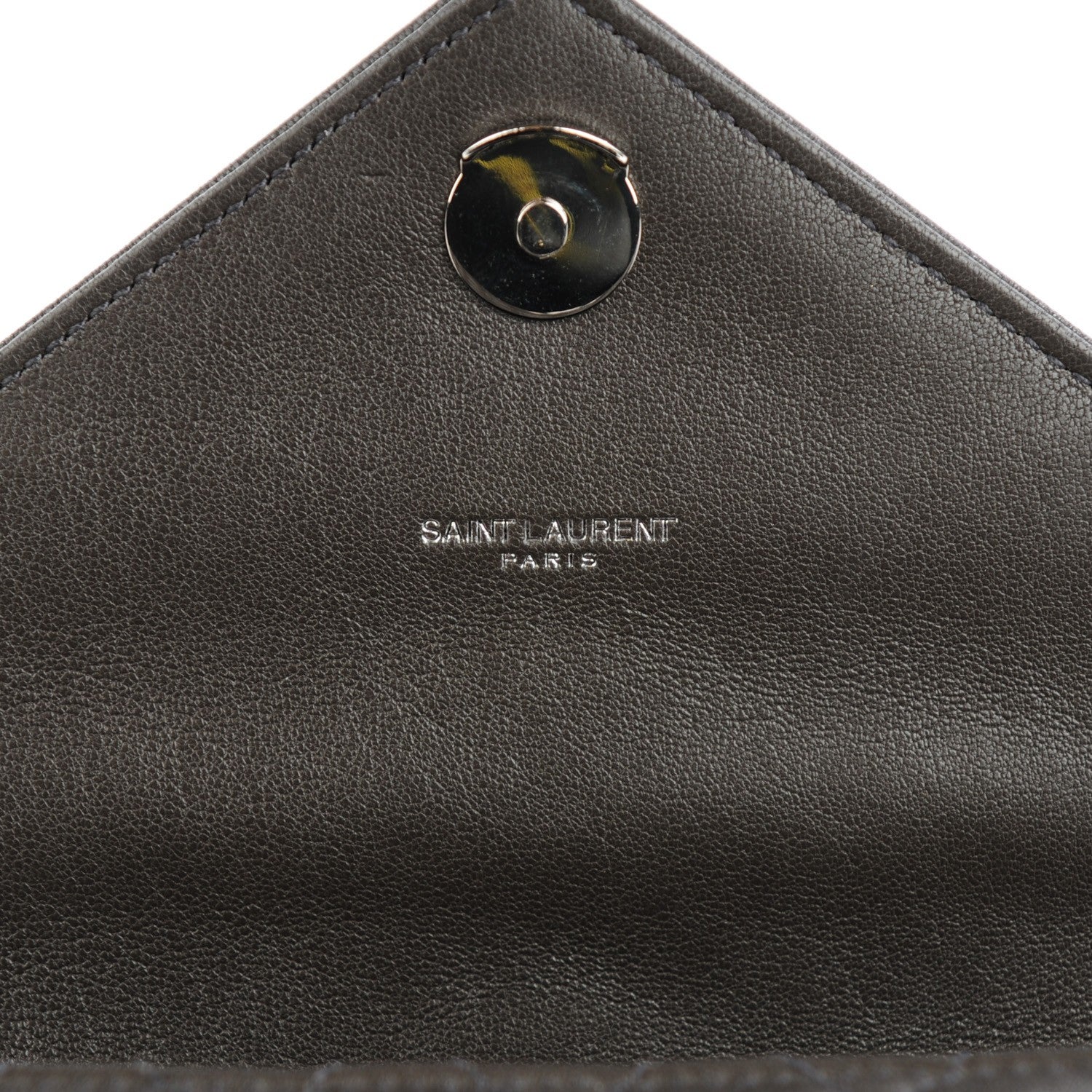 Saint Laurent Sheepskin Tri-Quilt Monogram Medium College Bag Dark Grey 6 of 8