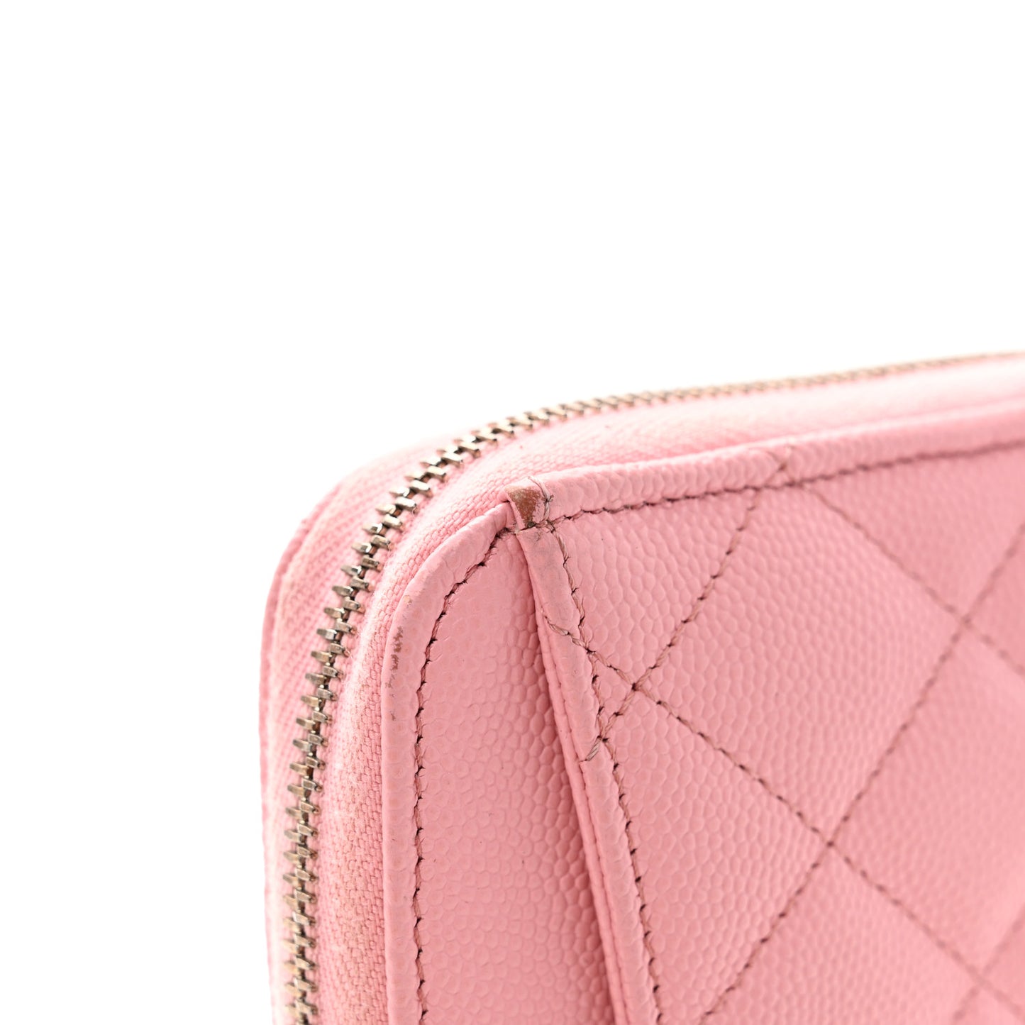 Caviar Quilted Large Gusset Zip Around Wallet Pink