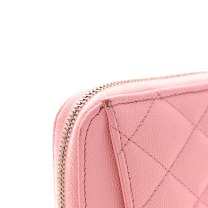 Chanel Caviar Quilted Large Gusset Zip Around Wallet Pink 10 of 12