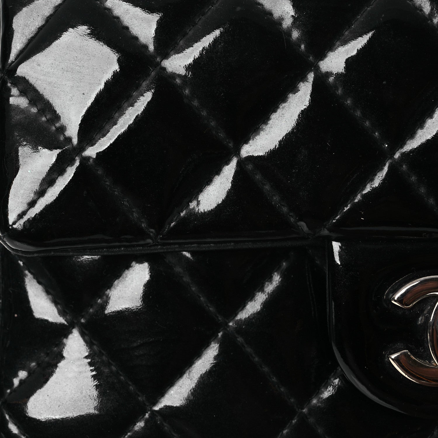 Chanel Patent Calfskin Quilted Mini Rectangular Flap Black 10 of 15
