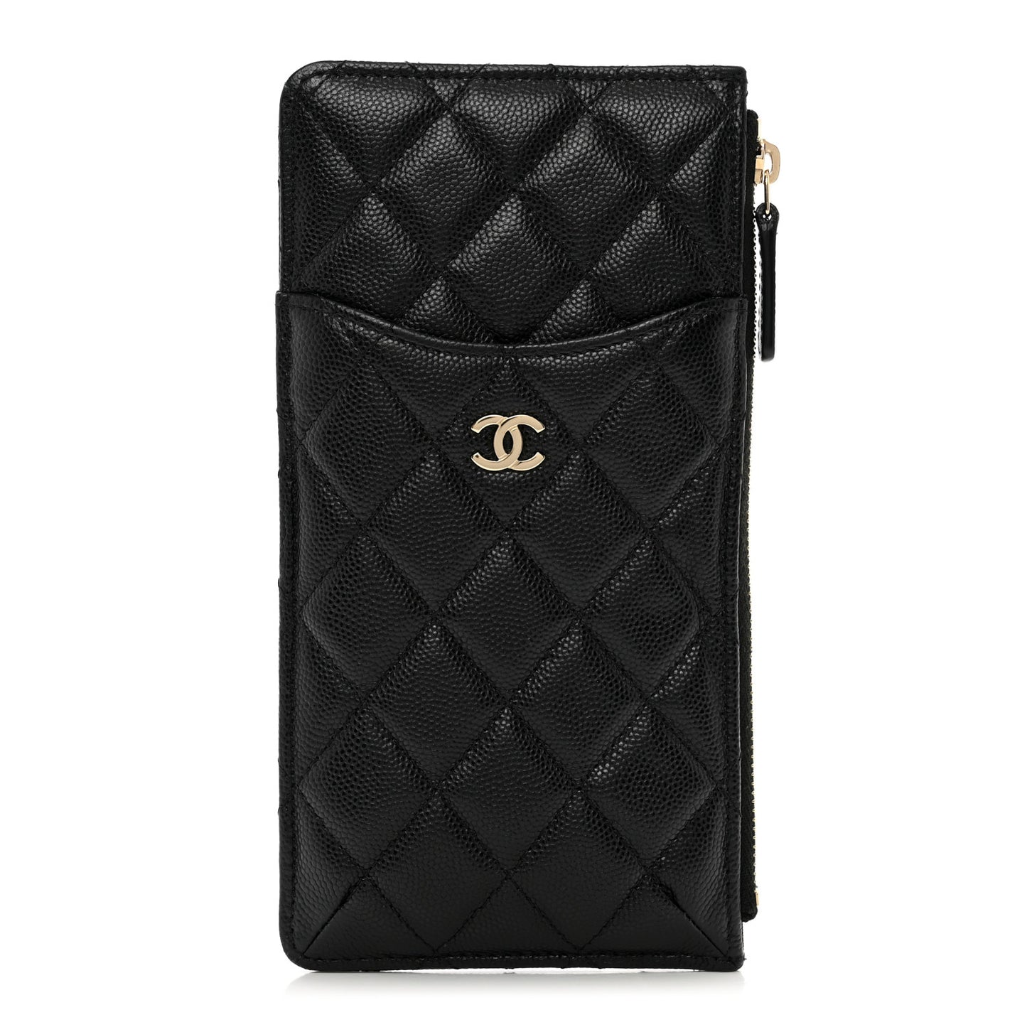 Caviar Quilted Classic iPhone Pouch Black