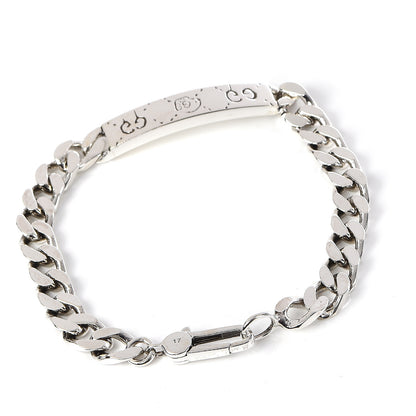 Gucci Sterling Silver GucciGhost Hamlet Skull ID Chain Bracelet 3 of 5