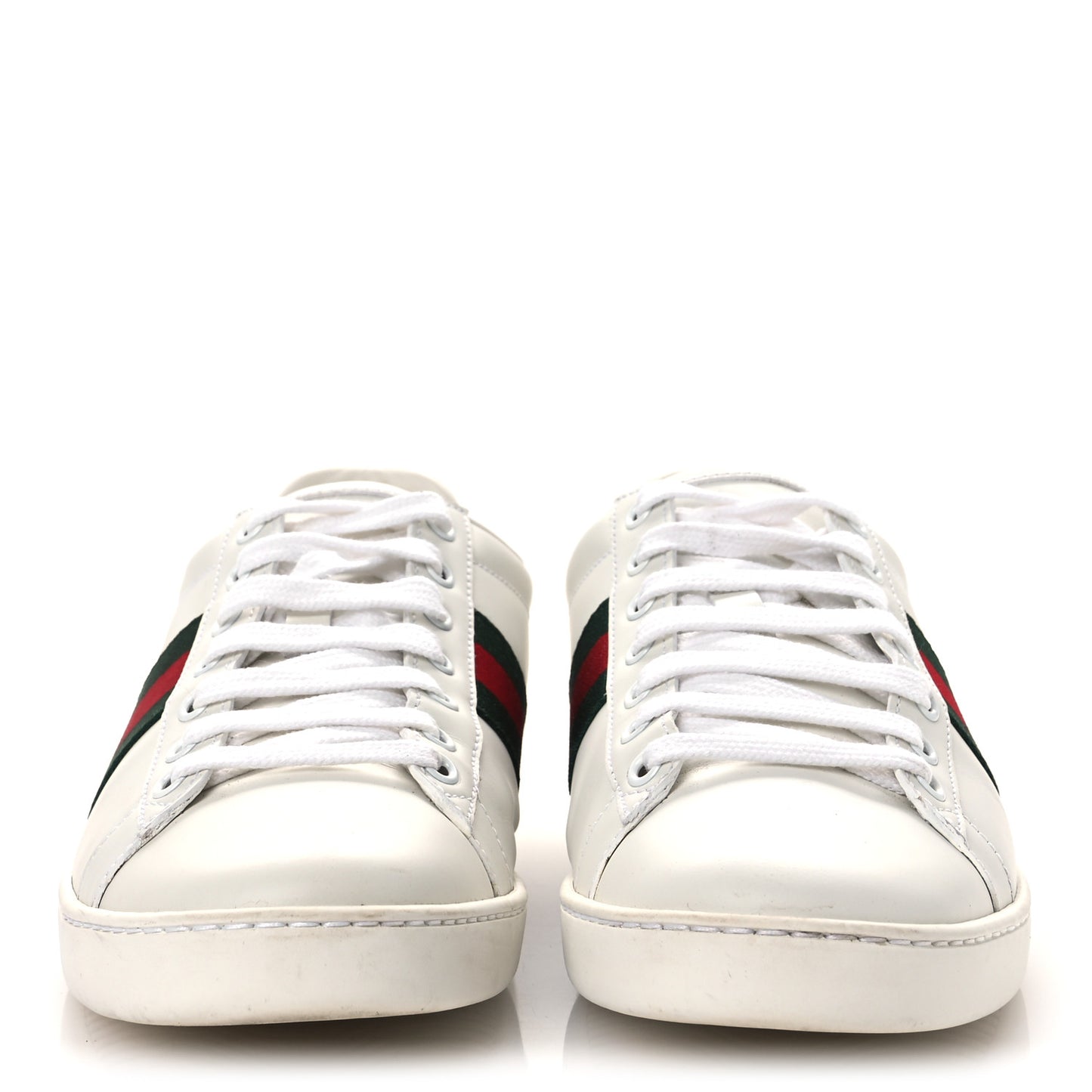 Calfskin Crocodile Web Womens Ace Sneakers 39 White Green