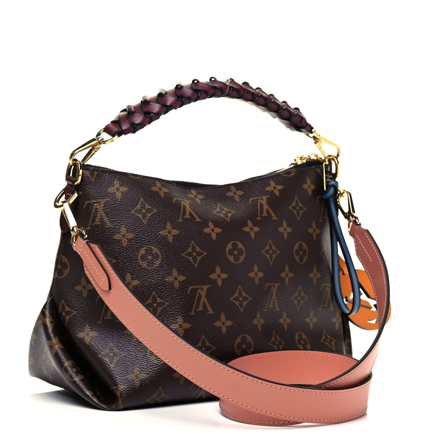 Louis Vuitton Monogram Beaubourg Hobo Mini Bordeaux Red Peach Safran Blue Jean Blue 4 of 10