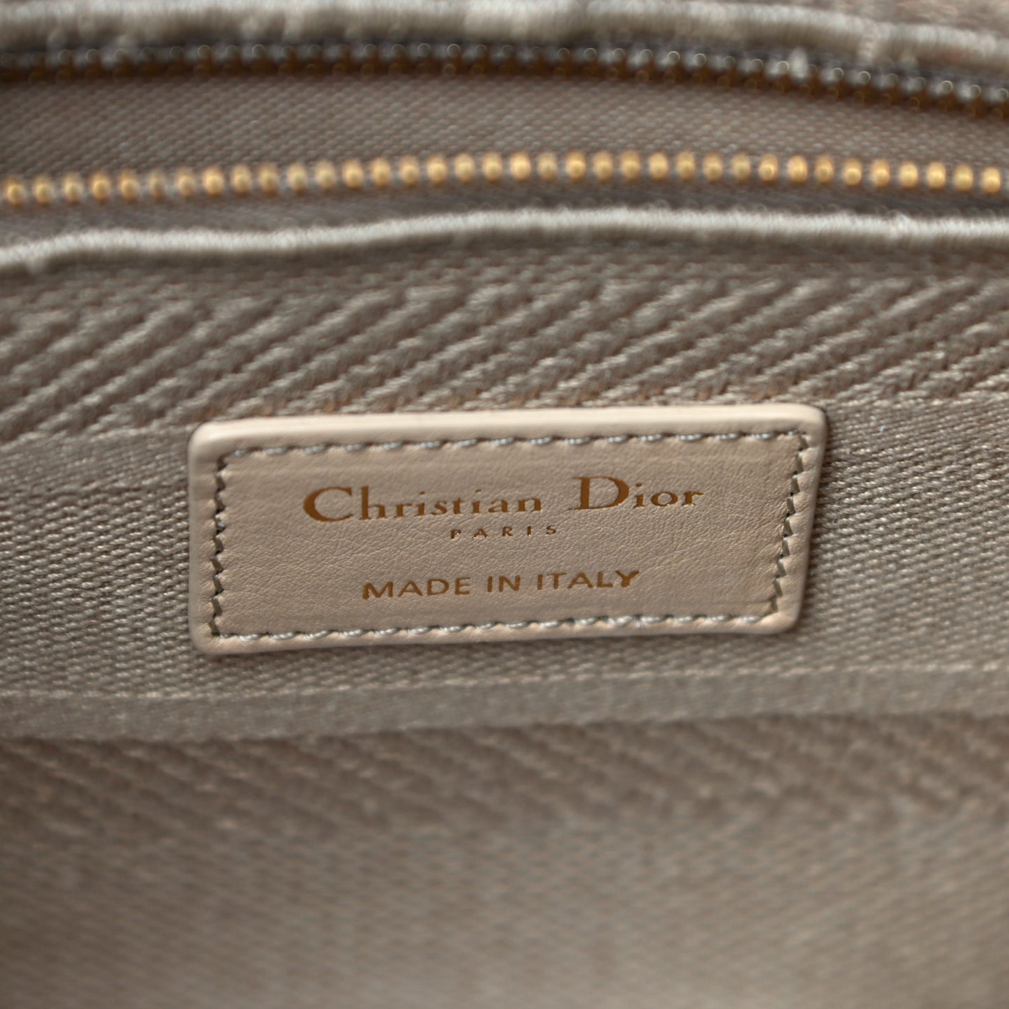 Canvas Embroidered Medium Lady D-Lite Beige