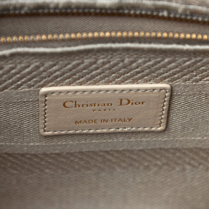 Christian Dior Canvas Embroidered Medium Lady D-Lite Beige 6 of 13