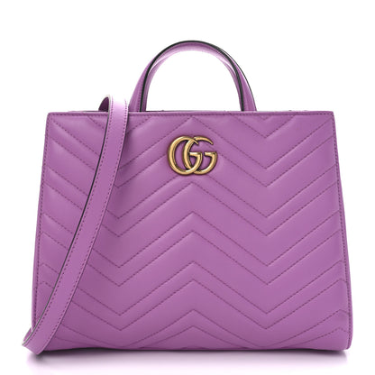 Gucci Calfskin Matelasse Small GG Marmont Tote Candy Mousse 1 of 10