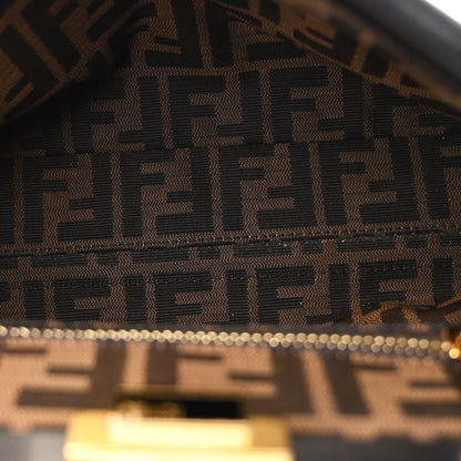 Fendi Vitello Seta Shiny Nappa Medium Peekaboo Iconic Satchel Black 5 of 15