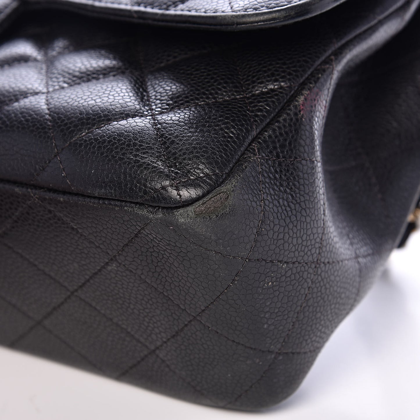 Caviar Quilted Jumbo Double Flap Black