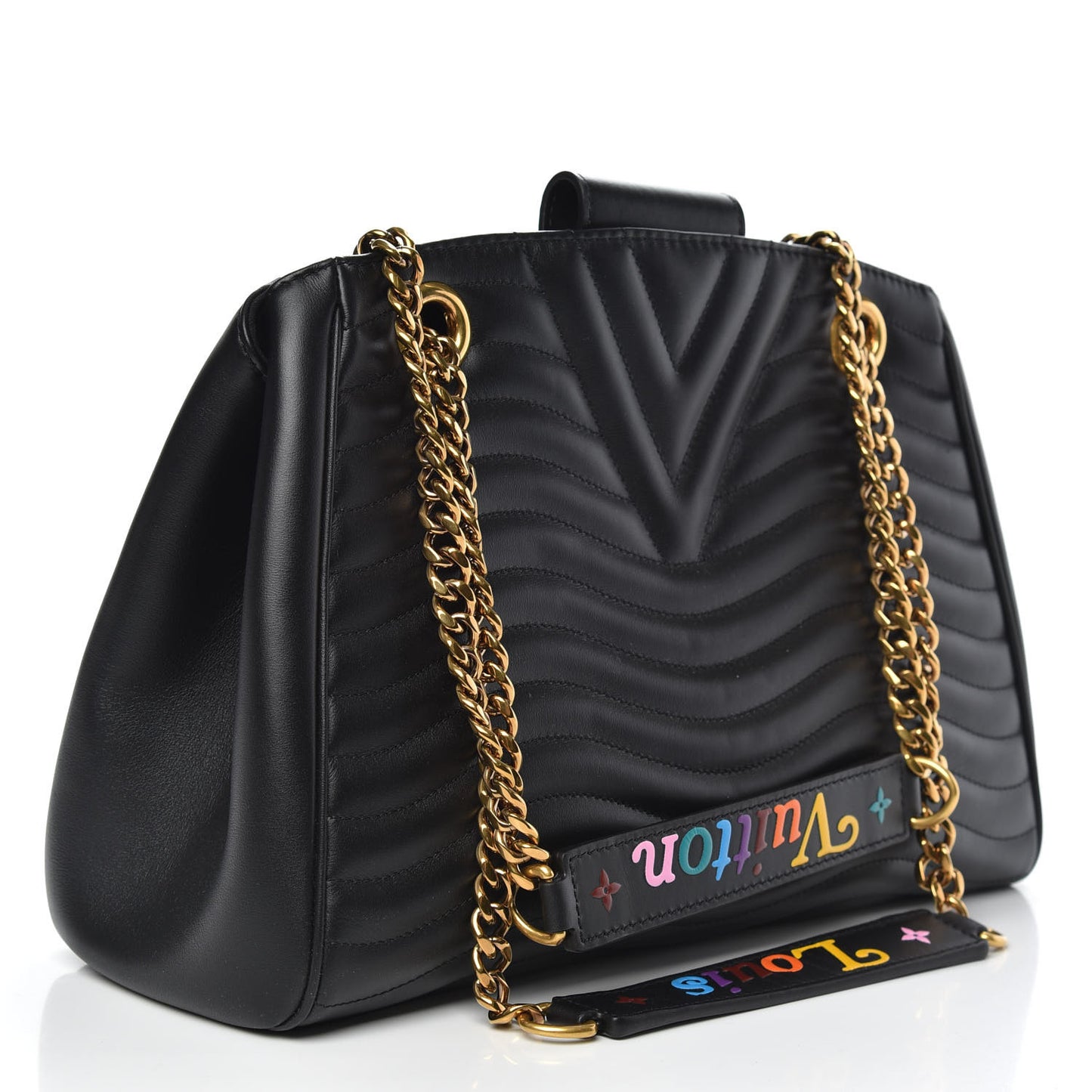 Calfskin New Wave Chain Tote Black