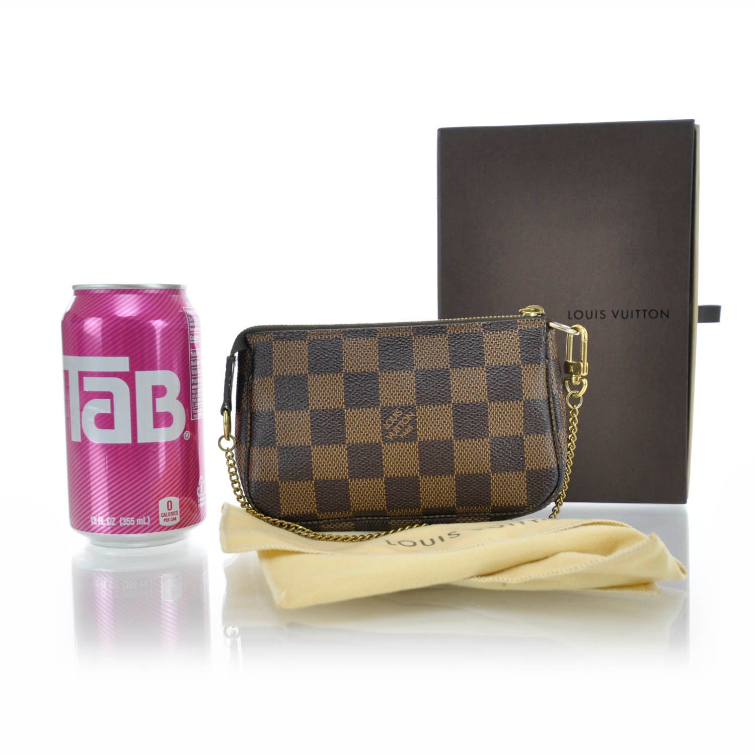 Louis Vuitton Damier Ebene Complice Trunks and Bags Mini Pochette Accessories Red 2 of 7