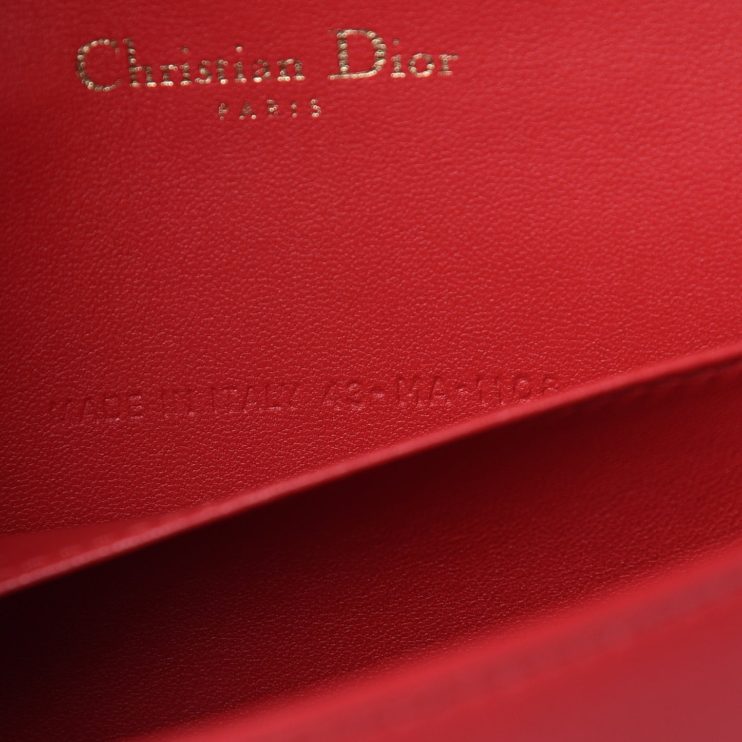 Lambskin Cannage Lady Dior Clutch Red