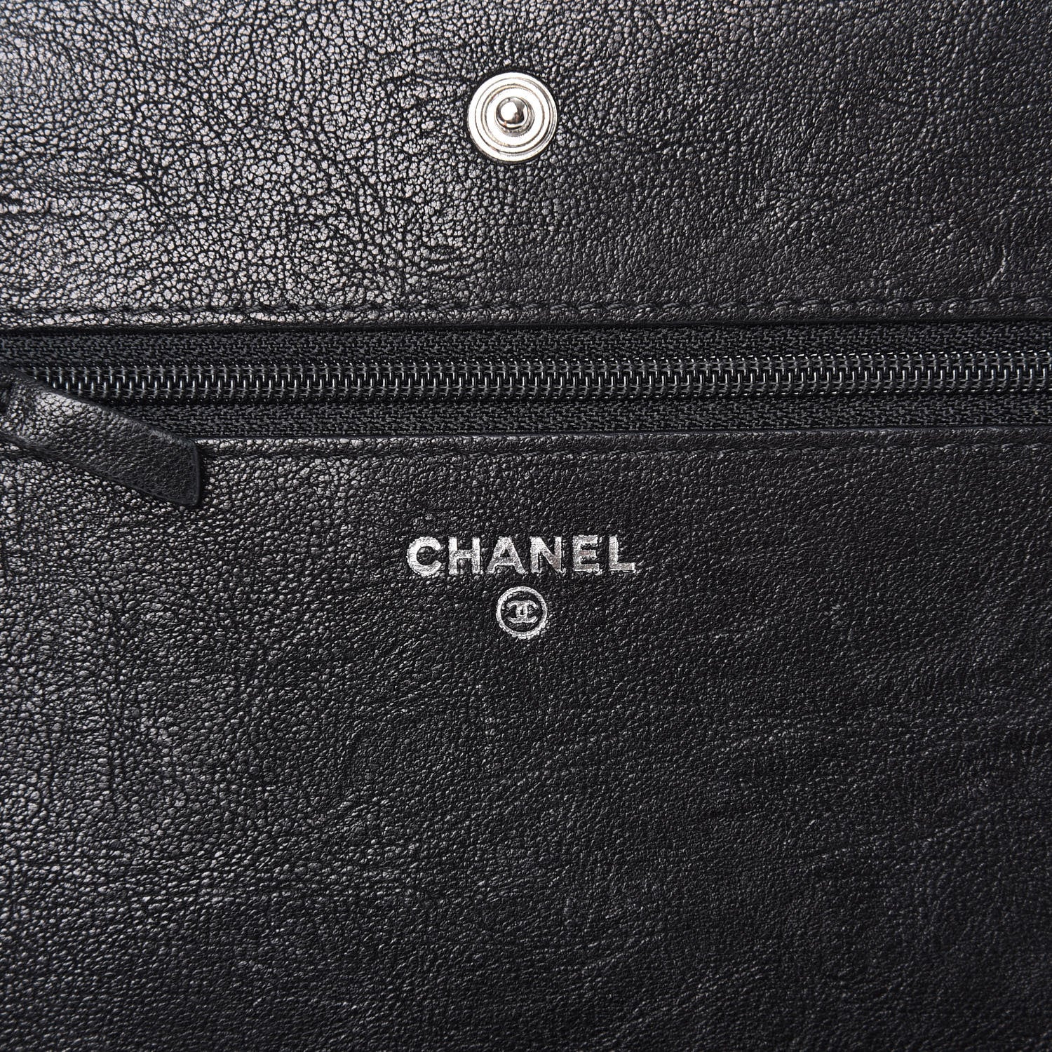 Chanel Crumpled Lambskin Studded Paris Dallas Wallet On Chain WOC Black 8 of 11