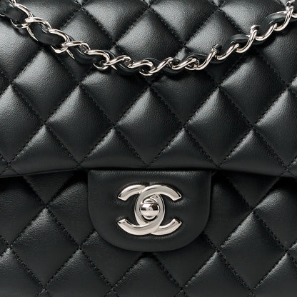 Chanel Lambskin Quilted Medium Double Flap Black 9 of 12