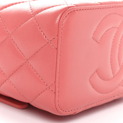 Chanel Lambskin Quilted Small Charming Top Handle Vanity Case With Chain Pink 10 of 11