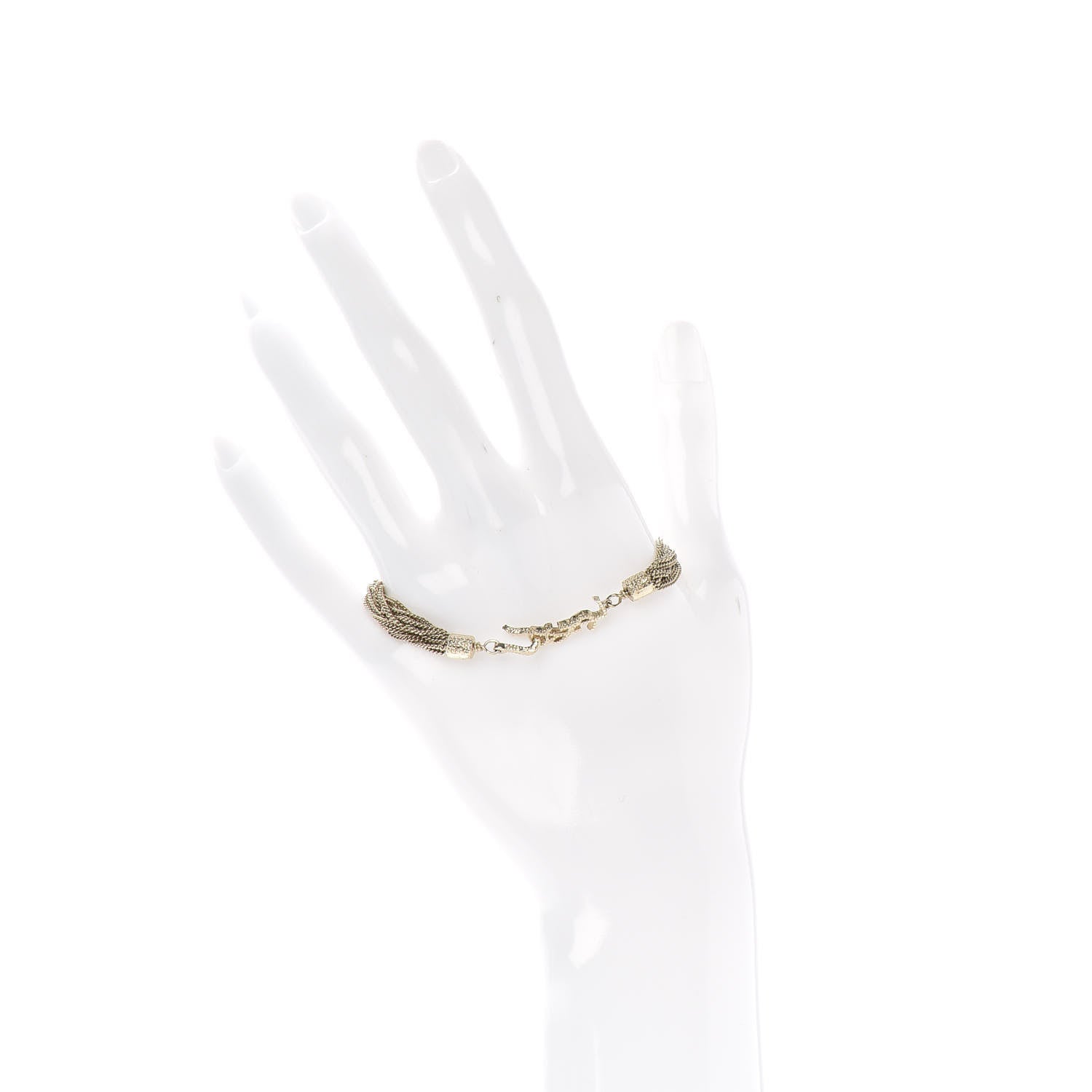 Saint Laurent Lou Lou Twisted Chains Bracelet Gold 2 of 3