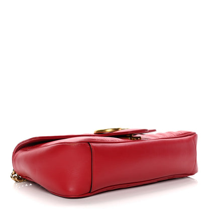Gucci Calfskin Matelasse Small GG Marmont Shoulder Bag Hibiscus Red 4 of 9