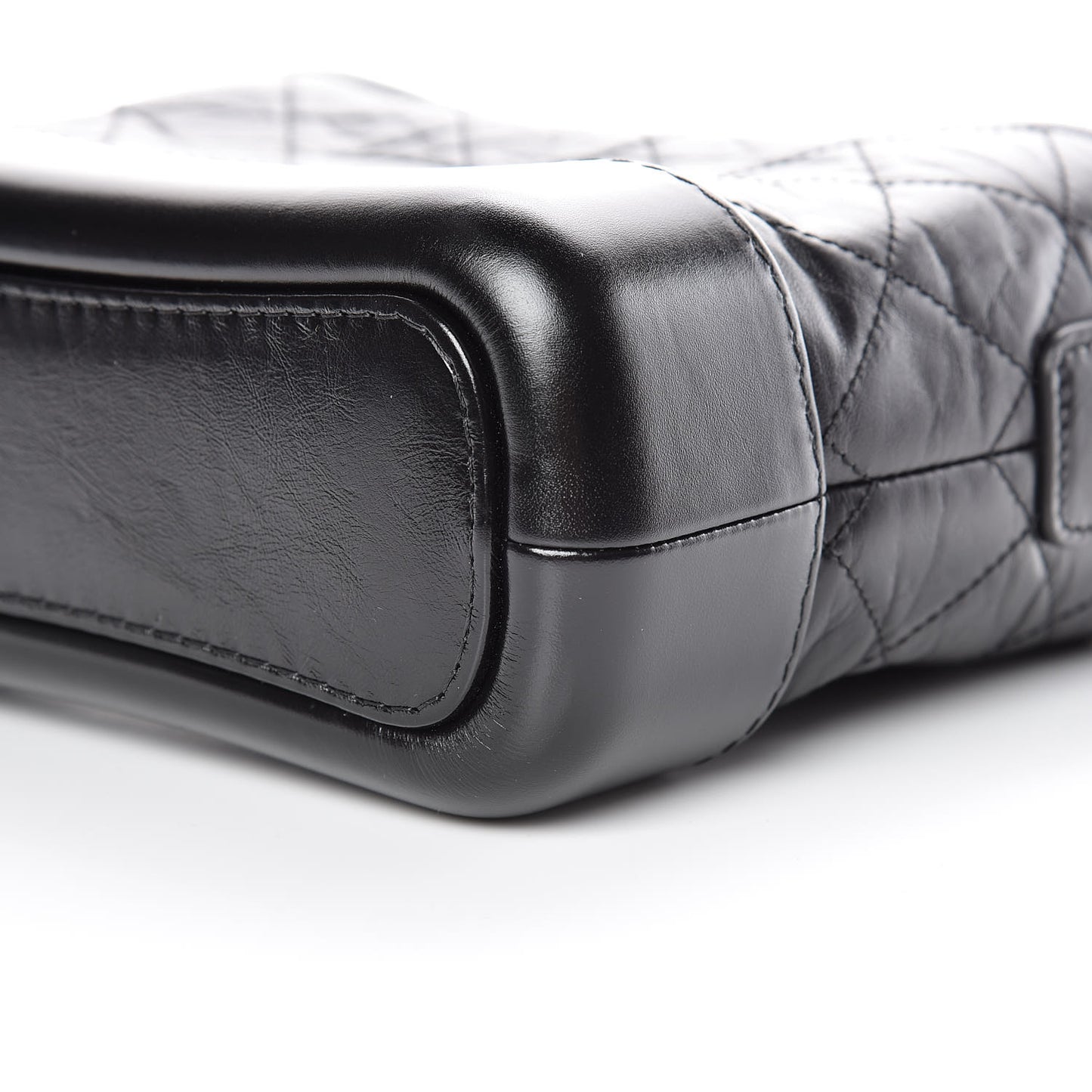 Aged Calfskin Quilted Small Gabrielle Hobo Black