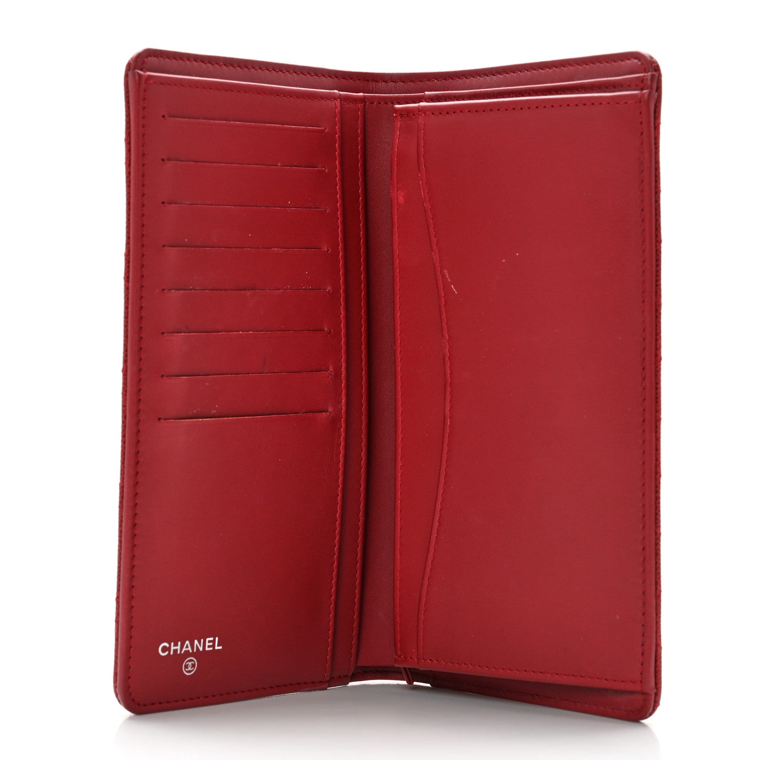 Chanel Caviar Quilted Yen Wallet Red 5 of 13