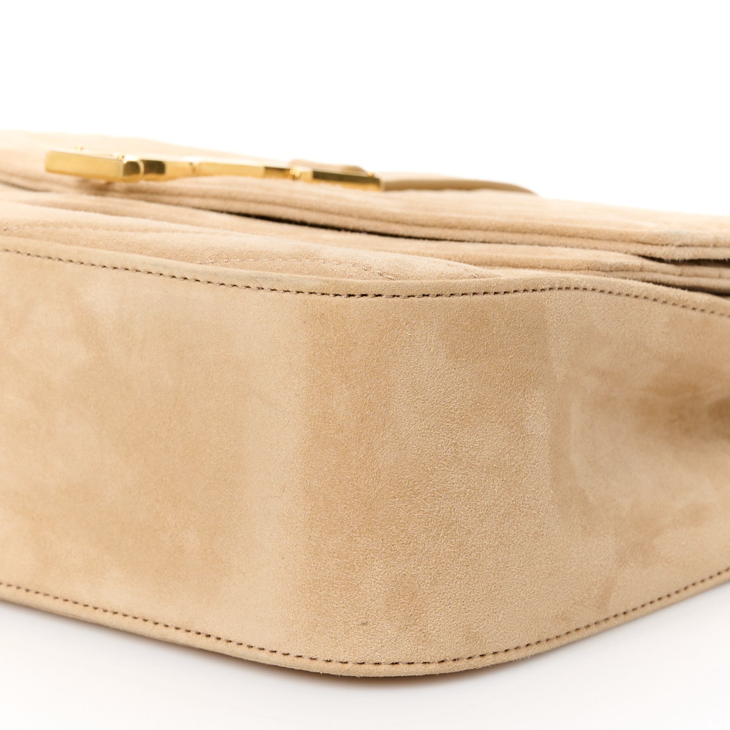Saint Laurent Suede Matelasse Chevron Monogram Medium Sulpice Beige 11 of 11