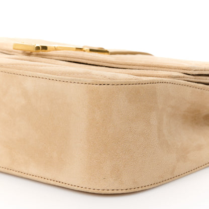 Saint Laurent Suede Matelasse Chevron Monogram Medium Sulpice Beige 11 of 11