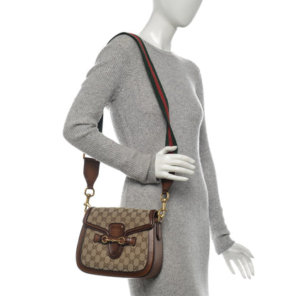 Gucci Monogram Medium Lady Web Shoulder Bag Beige Cuir 2 of 7