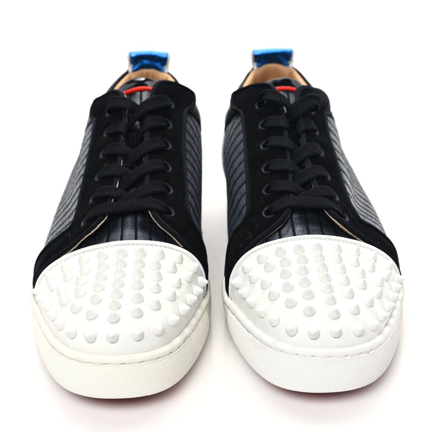 Christian Louboutin Metallic Calfskin Jacquard Mens Louis Junior Spikes Orlato Flat Sneakers 44.5 Multicolor 2 of 8