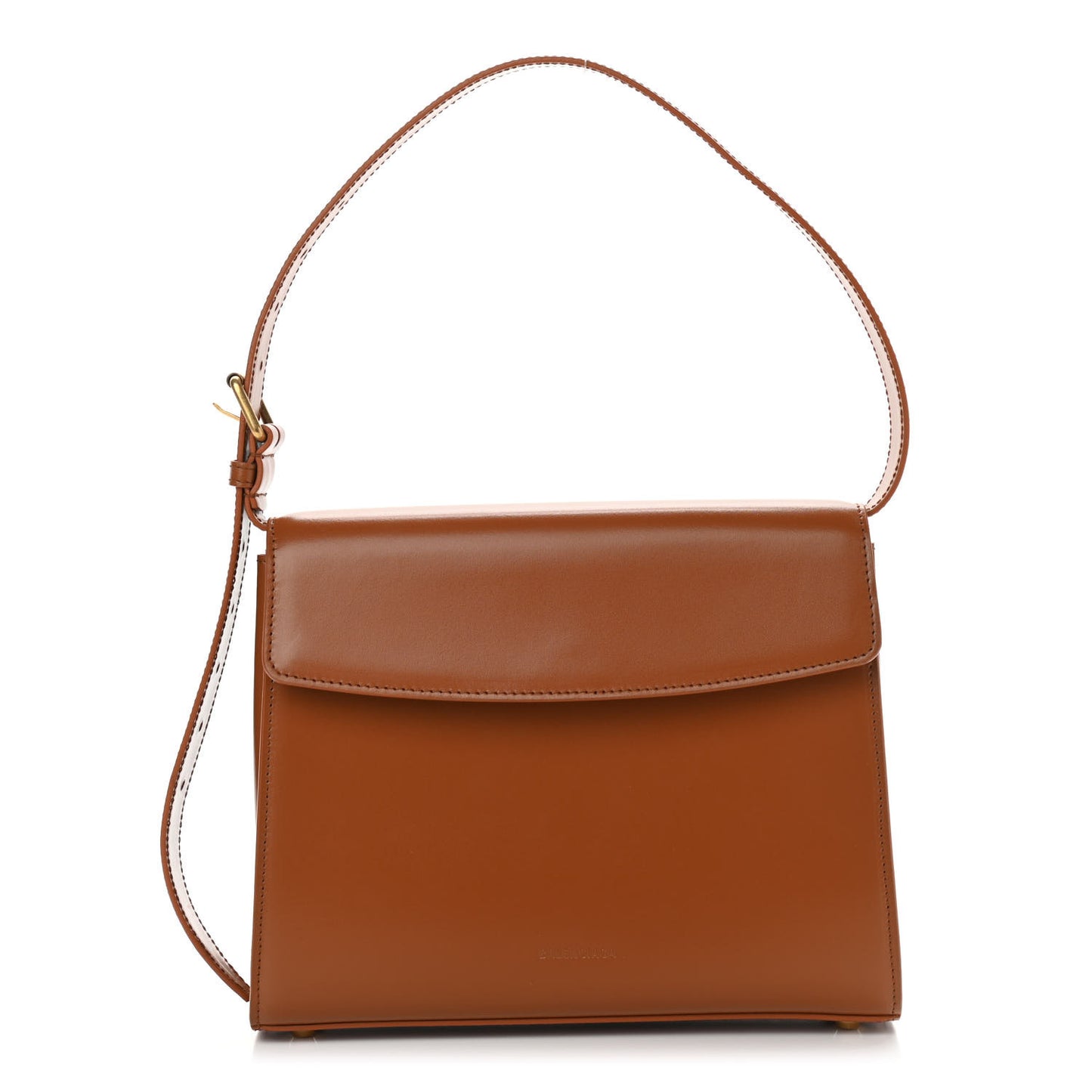 Shiny Box Calfskin Medium Ghost Shoulder Bag Camel