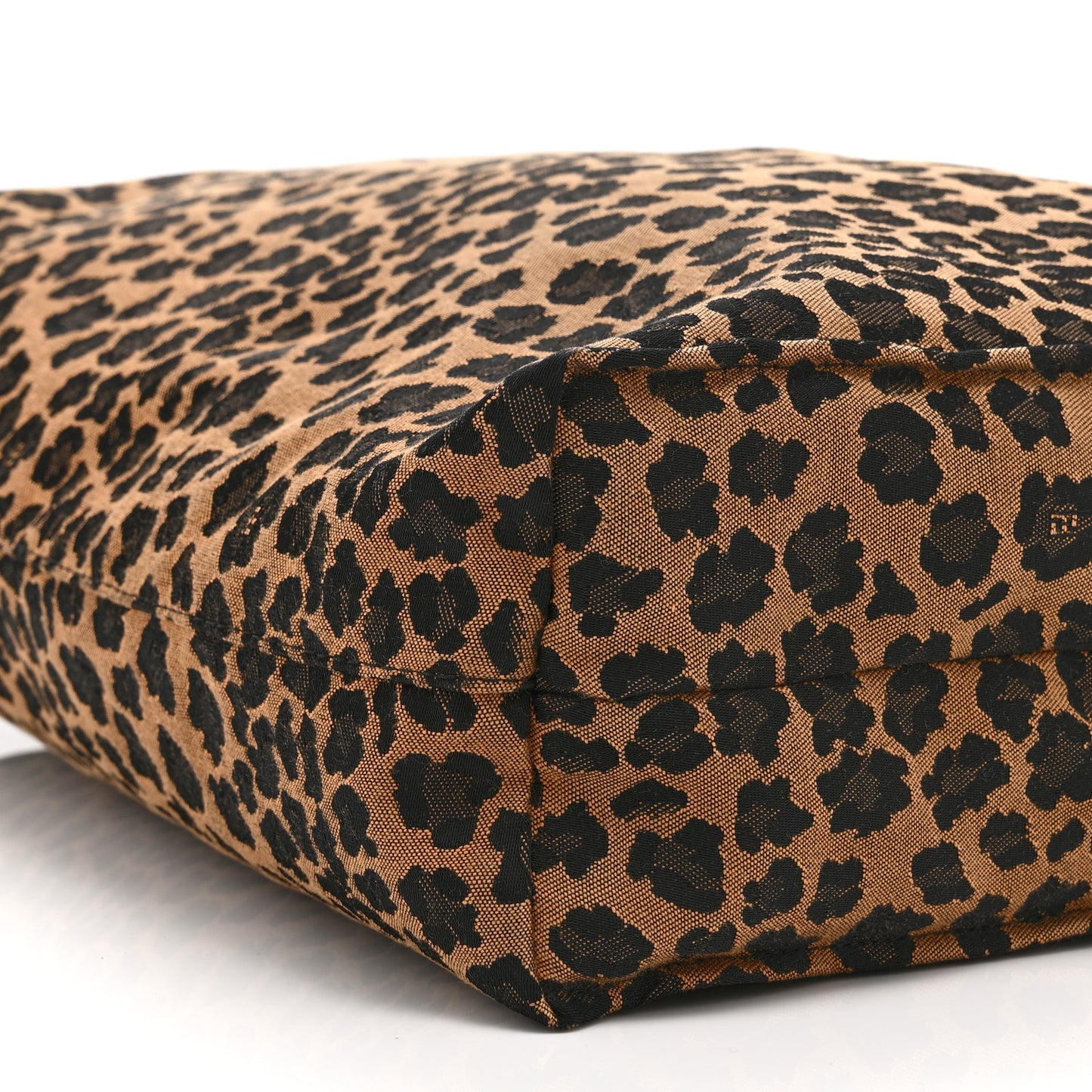 Jacquard Leopard Print Shopping Tote Brown Red