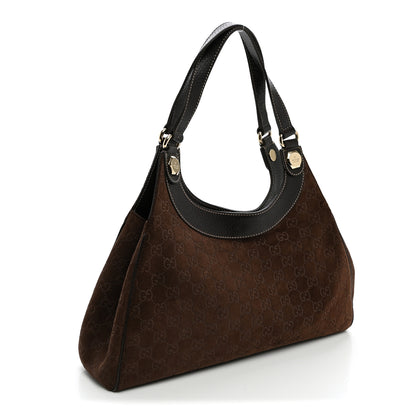 Gucci Monogram Suede Medium Charmy Shoulder Bag Dark Brown 3 of 11