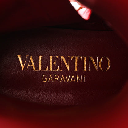 Valentino Garavani Toile Iconographe Calfskin Vlogo Knee High 30mm Boots 39 Naturale Rosso Valentino 7 of 17